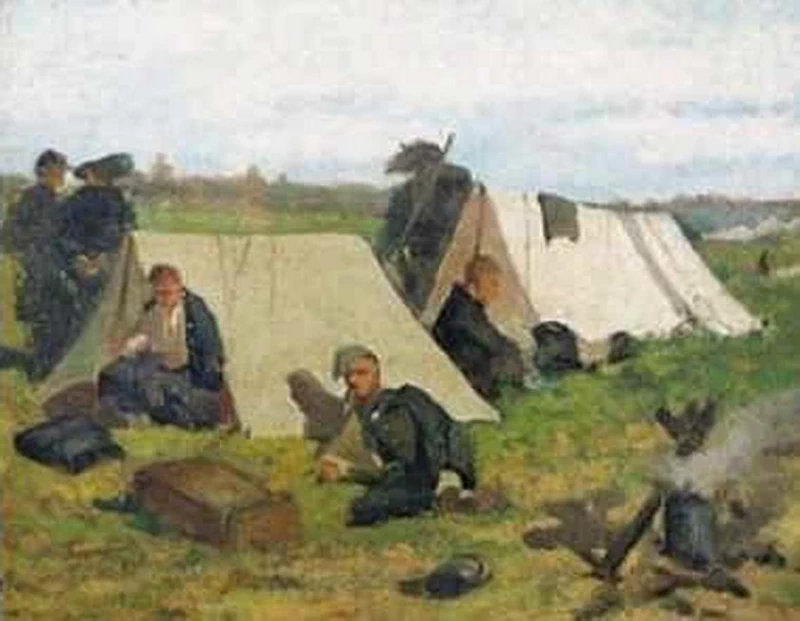 Accampamento di bersaglieri